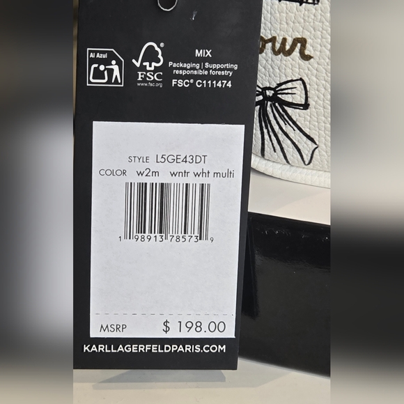 Karl Lagerfeld Winter White Paris Print Crossbody Bag - Picture 4 of 5